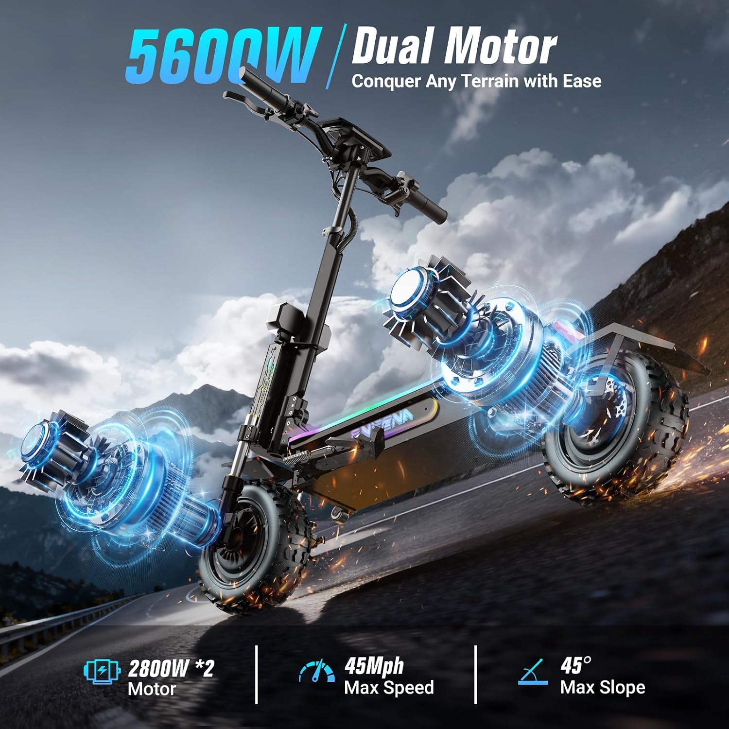ONECNA GT7 전기 스쿠터(성인용) - 5600W - 60V 5600W Dual Motor Electric Scooter 리뷰 및 가격
